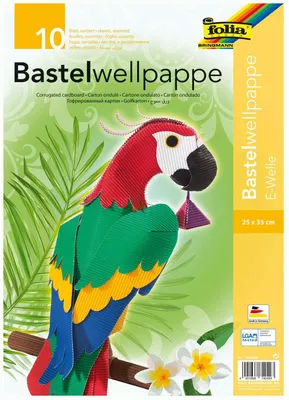 Produktbild von folia 740409 - Bastel Wellpappe, E-Welle, ca. 25 x 35 cm, 10 Bogen sortiert in 10 verschiedenen Farben