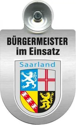 Produktbild von Einsatzschild Windschutzscheibe incl. Saugnapf - Bürgermeister im Einsatz - 309395 - incl. Regionen nach Wahl Color - Region Saarland