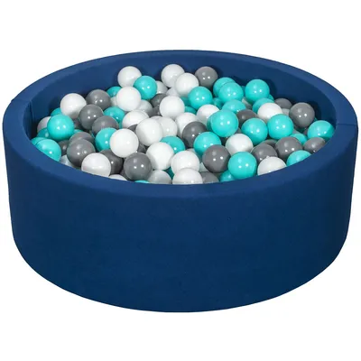 Produktbild von Bällebad Spielplatz + 450 Bälle marineblau weiß, grau, türkis