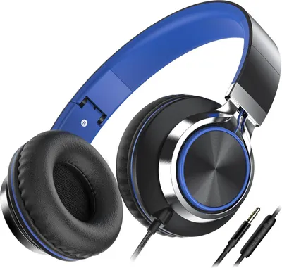 Image de Appels mains libres et réglage du volume Casque avec microphone filaire et réglage du volume Casque pliable 3,5mm On-Ear pour smartphones PC ordinateur portable