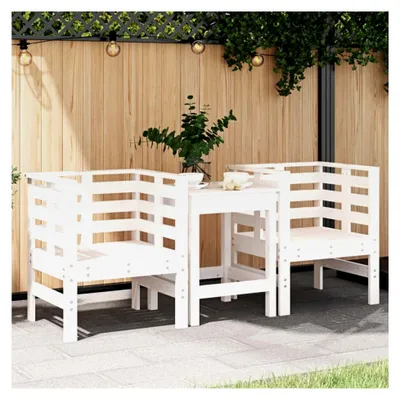Produktbild von Gartenstühle, 2 Stück, weiß, 61,5 x 53 x 71 cm, Kiefernholz