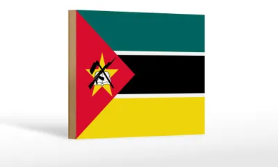 Produktbild von Holzschild Flagge Mosambiks 18x12 cm Flag of Mozambique Dekoration