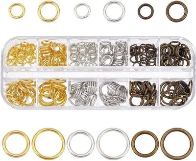 Produktbild von Schmuckringen-Set 285 Teile 6/8/10/12 mm geschlossen und offene Ringen