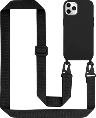 Obrázek produktu pro Cadorabo Ochranné pouzdro pro Apple iPhone 11 PRO Case v černé barvě Pouzdro na mobilní telefon s řetízkem Délka nastavitelného řemínku s kabelem