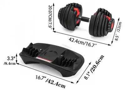 Image de Support réglable - Haltère - Poids - Entraînement de force - Fitness - 24 kg - Poignée antidérapante