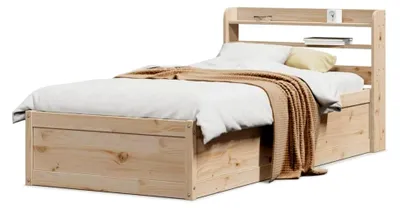 Produktbild von Bettgestell mit Kopfteil 90x200 cm aus massivem Kiefernholz