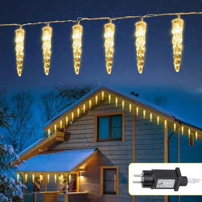 Image de Guirlande lumineuse Peviasot, 5 mètres, 40 LED, 8 modes d'éclairage, lumière blanche chaude, décoration de Noël pour fenêtres