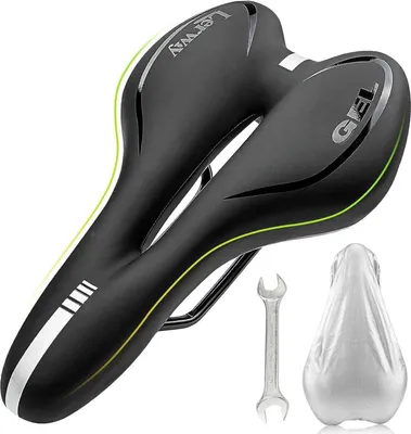 Image de Selle de vélo MTB noir course BMX confortable imperméable creux respirant Cuir synthétique
