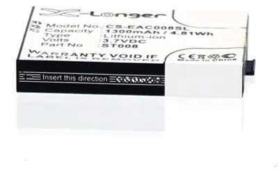 Produktbild von Akku für Emporia ST008 Li-Ion 3,7 Volt 1300 mAh schwarz.