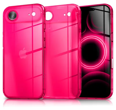 Produktbild von Hülle "Vibe" für iPhone 17 Air - Neon Bunt Leuchtende Handyhülle Durchsichtig Soft Cover TPU Schutzhülle - Pink