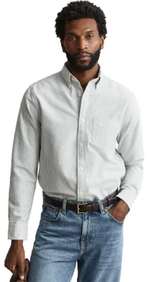 Produktbild von Gant Hemd gestreift mintgrün mit Button Down Kragen, normale Passform