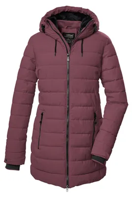 Zdjęcie produktu dla Damska kurtka pikowana/parka Killtec z kapturem, model KOW 55 WMN QLTD PRK, kolor ciemnofioletowy, rozmiar 46