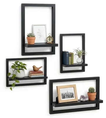 Produktbild von Omgoods – Set aus 4 Holz-Wandregalen zur Dekoration