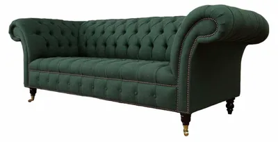 Produktbild von Dreisitzer Couch Textil Grün Polster Möbel Chesterfield Sofas Couchen