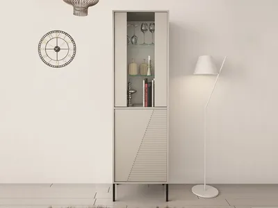 Obrázek produktu pro Prosklená úzká vitrína TRIP - kašmír