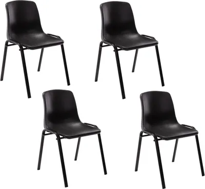 Produktbild von 4er Set Stapelstuhl Nowra Kunststoff schwarz