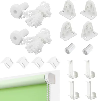 Produktbild von 2 Set Klemmfix Halterung,Rollo Halterung Fenster,17mm Ohne Bohren Rollo Ersatzteile,Klemmhalter Für Rollos,Klemmfix Für Verdunkelungsrollo Doppelrollo Fenster Seitenzugrollo(Weiß)