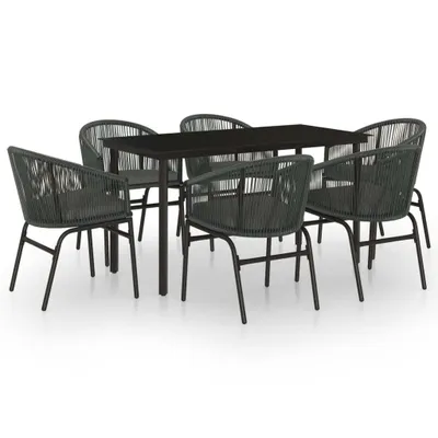 Image de vidaXL Ensemble de jardin 7 pièces Gris