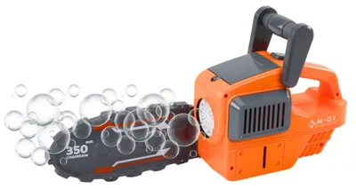 Produktbild von LeanToys Seifenblasenmaschine Kettensäge Orange