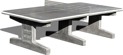 Produktbild von Donic Outdoor-Beton-Tischtennisplatte "Rock" inkl. Netz mit eckigen Außenecken