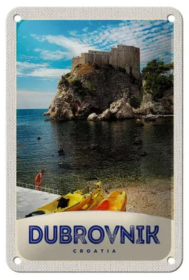 Produktbild von Blechschild Reise 12x18cm Dubrovnik Kroatien Meer Architektur Schild