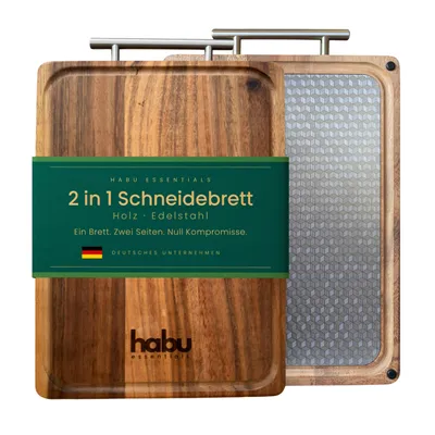 Produktbild von Habu Essentials Schneidebrett aus Walnussholz & 304 Edelstahl