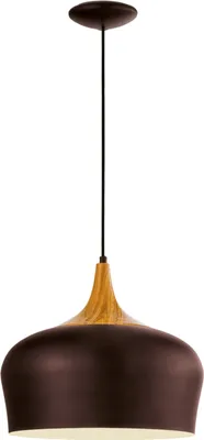 Image de Eglo 95385 Obregon Lampe à suspendre E27 Acier Brun Chêne Crème