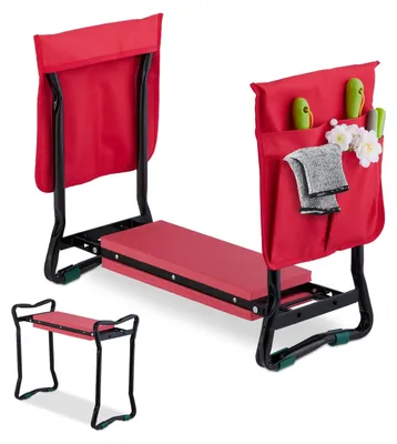 Immagine prodotto di Inginocchiatoio da giardino - Pieghevole - Imbottito - 50 x 65 x 32 cm - Nero e rosso
