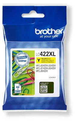 Zdjęcie produktu dla Brother LC-422XLY, Żółty, 1 szt., 1500 stron(y), Jednopak