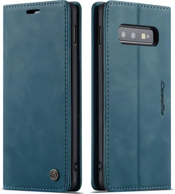 Image de Galaxy S10E Case, RetroPolyuréthaneLeather Case, Card Pockets, Magnetic Closure, Case with Stand Function for Samsung Galaxy S10E Blue
