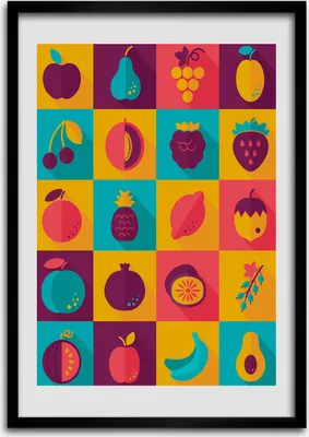 Produktbild von Bild - Bilderrahmen - Foto - 70 cm x 100 cm - MDF - Rahmen - Wandkunst - Früchte