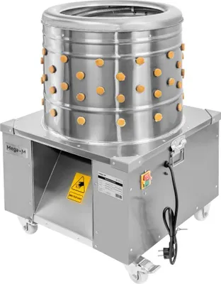 Zdjęcie produktu dla Skubarka do drobiu ze stali nierdzewnej Mega-M CH 2-3K bęben 50cm 1500W 230V 2-3 kurczaki