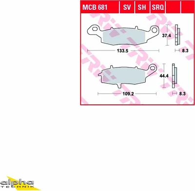 Immagine prodotto di Pastiglie freno TRW/Lucas tipo MCB681 Standard