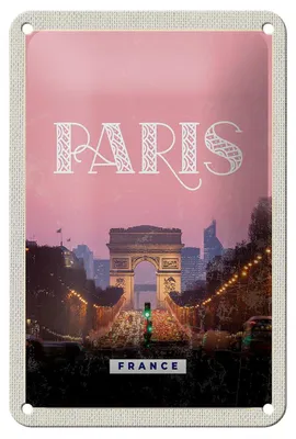 Produktbild von Blechschild Reise 12x18cm Paris Frankreich Architektur Trip Schild