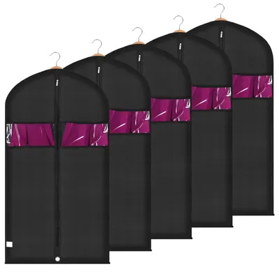 Productafbeelding van Lange kledingzak – Zwart – 110 x 60 cm
