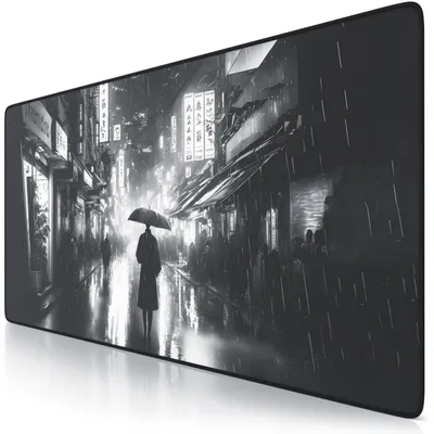 Productafbeelding van Titanwolf Gaming muismat XXL, snelheidsmuismat 900 x 400 x 3 mm, grote onderlegplaat voor het bureau, fijn geweven stoffen oppervlak, antislip rubberen onderkant, afwasbaar, ontwerp: Manga Street