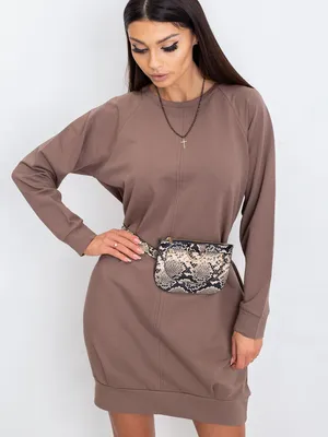 Zdjęcie produktu dla Basic Feel Good damska sukienka midi Tensie brązowa S/M