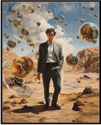 Produktbild von Wallario Wandbild Reflektionen der Zeit, Größe: 40,30 x 50,30 cm, Poster mit schwarzem Aluminiumrahmen