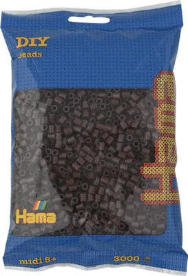 Obrázok produktu pre Hama Bügelperlen 201-12 HAMA Bügelperlen midi, braun, 3.000er Beutel