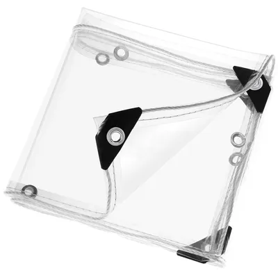Image de Bâche transparente en PVC étanche, dimensions 2x2 mètres, avec œillets