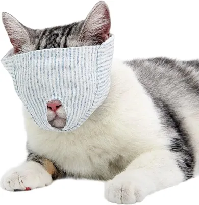 Produktbild von Atmungsaktiver Katzenmaulkorb, Baumwollmaulkorb zur Katzenfesselung für Fellpflege und Nagelschneiden, Augenschutz, Abschnitt S