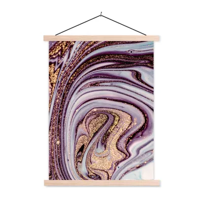 Produktbild von MuchoWow® Textilposter Marmor - Rosa - Gold - Glitter - Marmoroptik - Luxus 40x53 cm mit holzfarbenen Rahmen - Schlafzimmer