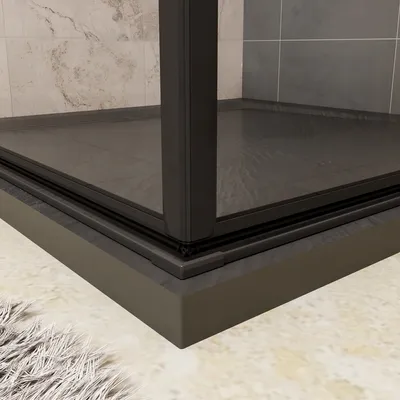 Produktbild von 90x200cm Schwarz Duschtür Duschkabine Nischentür Duschabtrennung 8mm ESG NANO