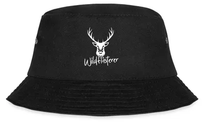 Produktbild von Spreadshirt Wildflüsterer | Hirschgeweih Fischerhut, S/M (Caps), Schwarz