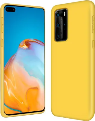 Produktbild von Conie TPU Schutzhülle für Huawei P40 Pro Tasche Case Cover Bumper Silikon Mikrofaser Inlay Hülle in Gelb matt