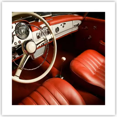 Produktbild von Poster - Poster ohne Rahmen - Auto Innenraum Klassisch - 40x40 cm - Wand Bild - Wanddeko - Wandbilder - Kunstposter - Wandposter - Bilder - Kunstdruck - Wanddekoration - Wandbild - P2XAC40x40-0149