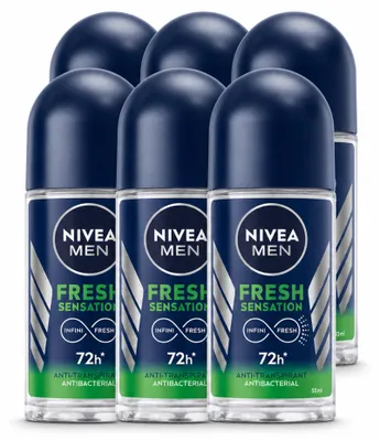 Produktbild von 6 x NIVEA MEN Deodorant Roller Fresh Sensation - 50 ml - Vorteilspackung - 6 Stücke