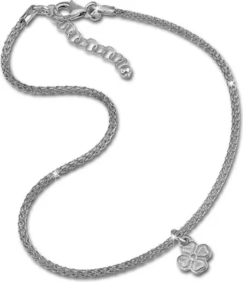 Produktbild von SilberDream 27cm Fußkette für Damen allergenfrei Kleeblatt Echt Silber D2SDF2214J
