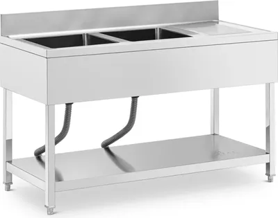 Produktbild von 2-Kammer-Becken mit Abtropffläche und Rand 140 x 60 x 97 cm
