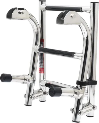 Imagen del producto de Escalera de acero inoxidable, plegable, de 61 cm de altura, para embarcaciones y piscinas